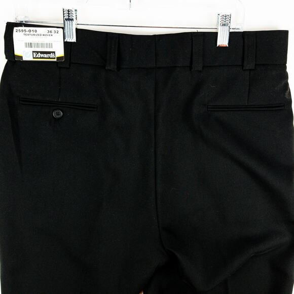 Edwards Woven Textured Workwear Pants Men's 36x32 Black Creased Polyester NWT - Picture 9 of 11